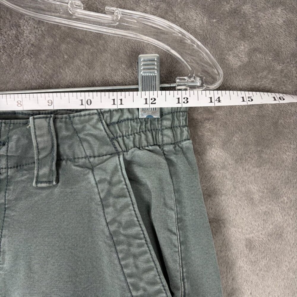 American Eagle Stretch Cargo Pants Women’s 0 Green Utility Y2K Cotton Blend - Picture 4 of 7